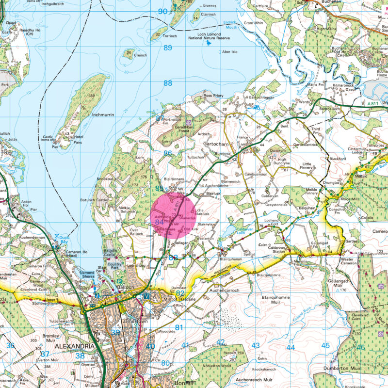 OS map 1 50k ashfield