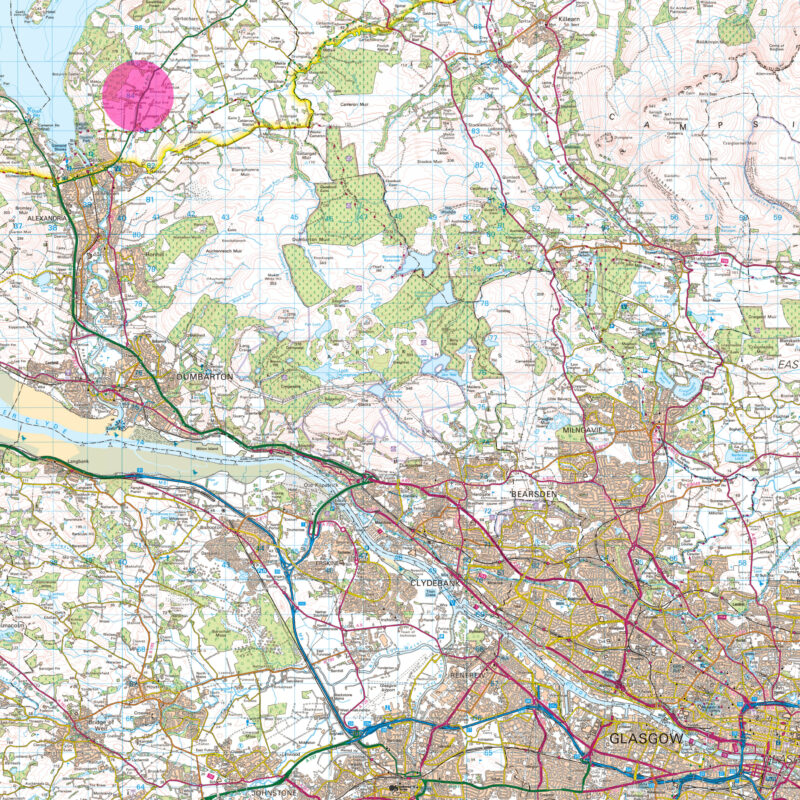 OS map 1 50k glasgow